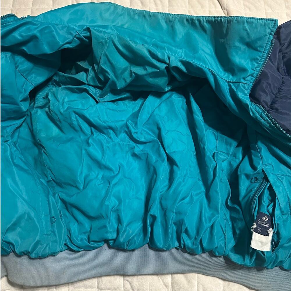 Columbia Vintage Whirlibird Reversible Puffer Jacket Men's Small Blue Feather - Picture 6 of 8